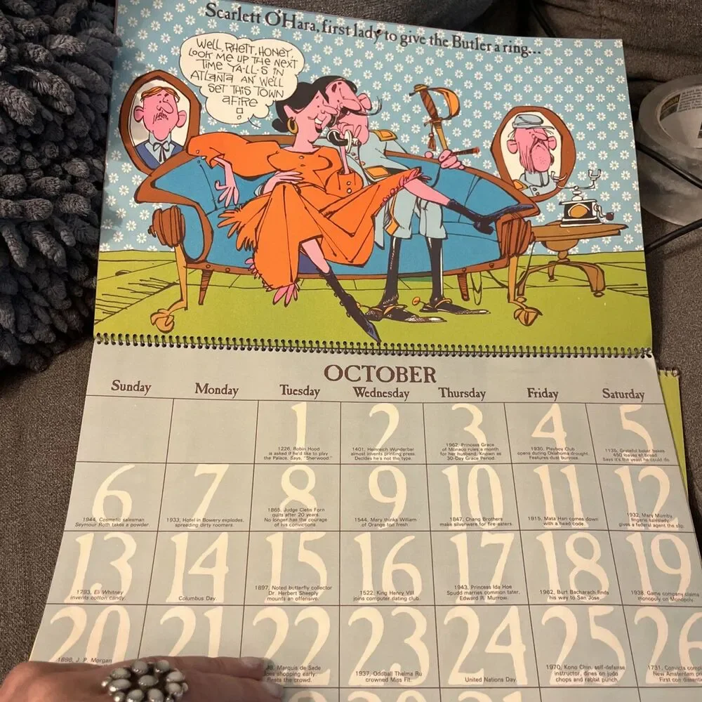 Vintage Hallmark Calendar 1974 First Ladies Historical OKT/Colson Louis Marak